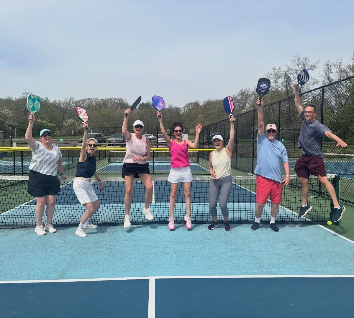 An adult clinic with Universal Rackets coaches